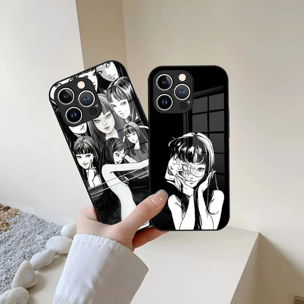 Funda de teléfono Horror Comic Junji Ito Tomie para IPhone 13 15 14 17 16 12 11 Pro XS Max Plus Mini X XR 8 7 6s SE2020 vidrio templado C