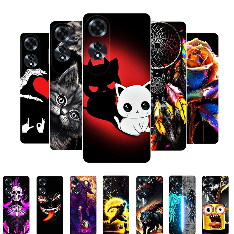 For OPPO A60 Case A 60 Funny Cute Silicone Soft Back Case for OPPO A60 4G CPH2631 Cover OPPOA60 Shockproof Bumper