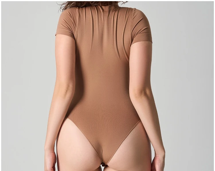 VITALINOVO Damen-Body mit Rundhalsausschnitt und langen Ärmeln, Basic Slim Fit, bequem, leicht, zum Schichten, sexy Tanga-Top, Herbst-Winter-Outfits – Detail 18