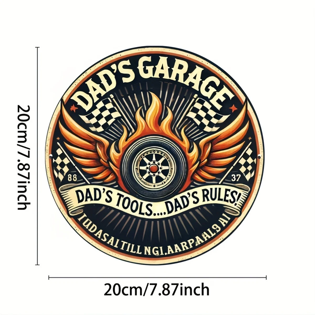 2D Flat, 1pc Dad'S Garage Metal Wall Art - 7, 87x7, 87 Inch Aluminum Tin Sign, Waterproof & Heat/Cold Resistant, Vintage Racing