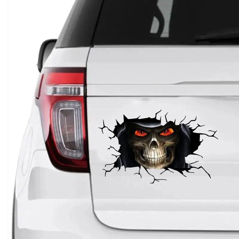 

Windshield Decorative Sticker Car Body Cool Decoration Car Door Car Window Sunscreen Scary Skull Car Decal Decorative Rear