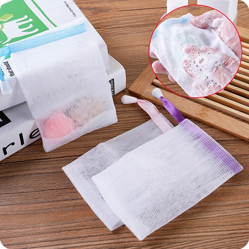 Nylon Soap Net Small Drawstring Exfoliating Mesh Soap Saver Pouch Bag Sack Net Soap Bubble Bag