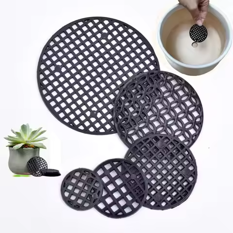 10Pcs Flower Pot Bottom Grid Mat Leak Proof Soil Flowerpot Hole Mesh Pad Basin Bottom Breathable Gasket Gardening Accessories