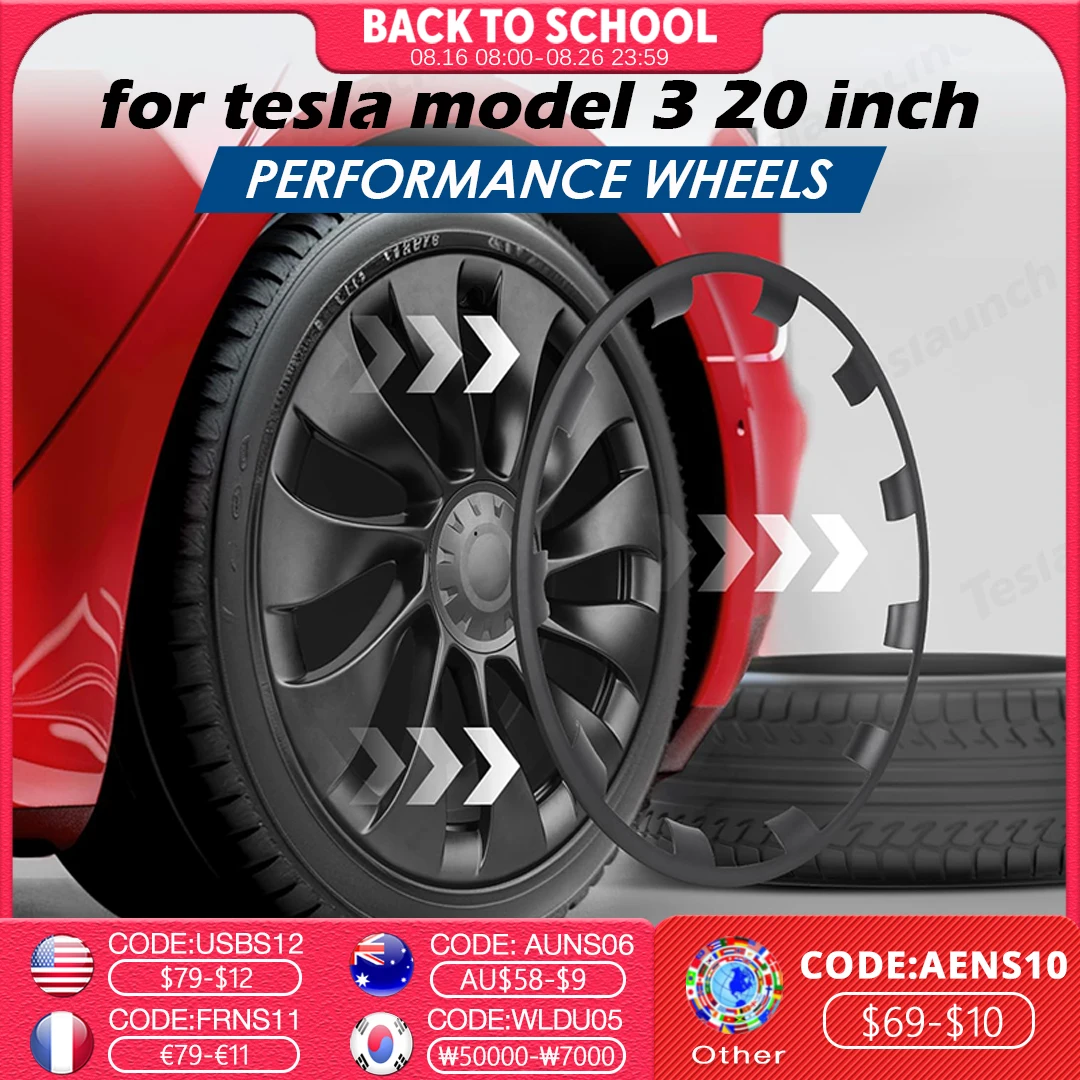 4 Stück Schutzringe für Tesla Model 3 20 Zoll Fahrzeugfelgen Performance Patch Ersatz ABS Vollfelgen Autozubehör 2023