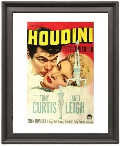 

Framed Poster Houdini Poster Photo Paper Print Picture Frame 16x12 inch