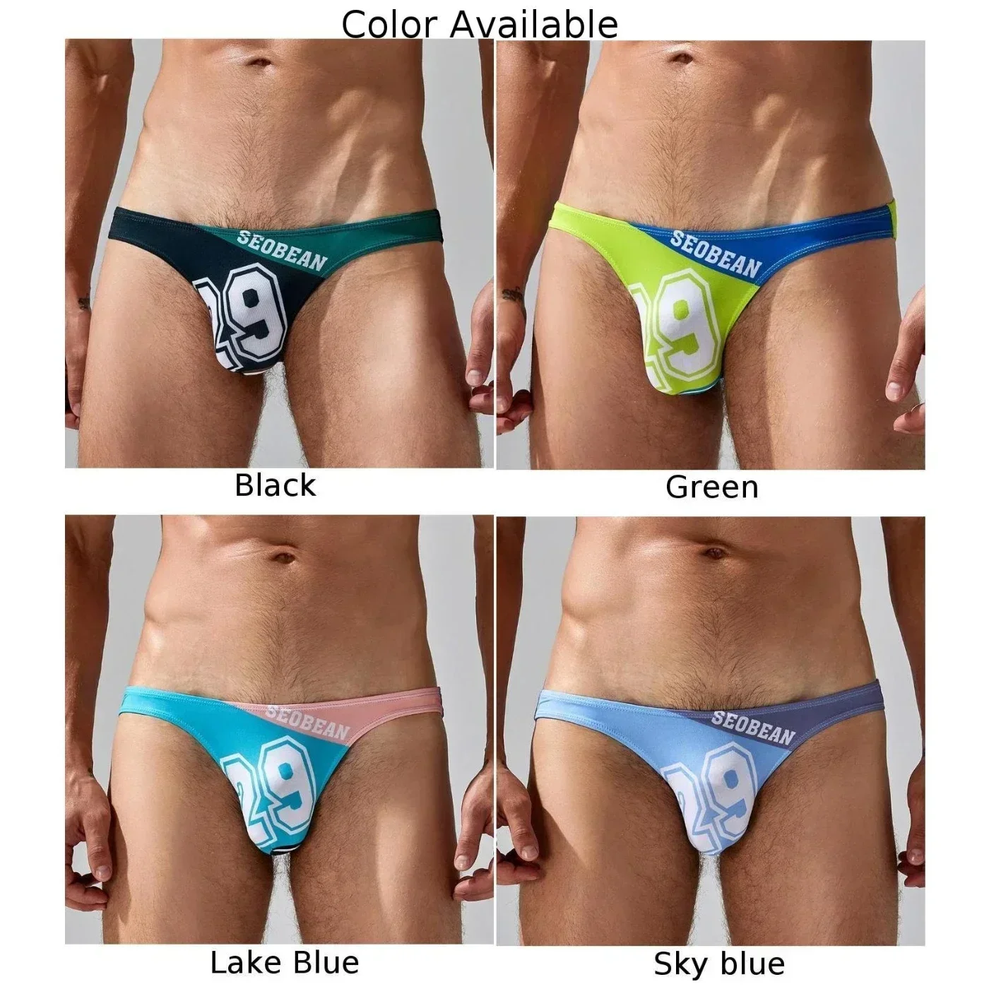 Mens Underwear Sexy Printed String Bikini Narrow Waist Briefs Soft Jersey Prints Bikini Hombre Lingerie Men\'s Swimming Trunks