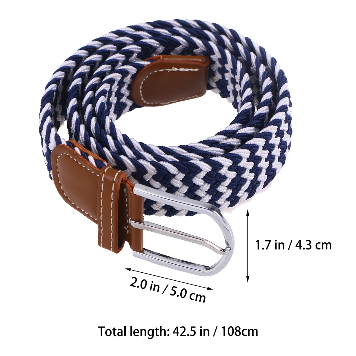 

Elastic Woven Waist Belt Stretch Canvas Strap Universal Unisex Lightweight Brown Buckle Fits Various Occasions Outdoor Sports