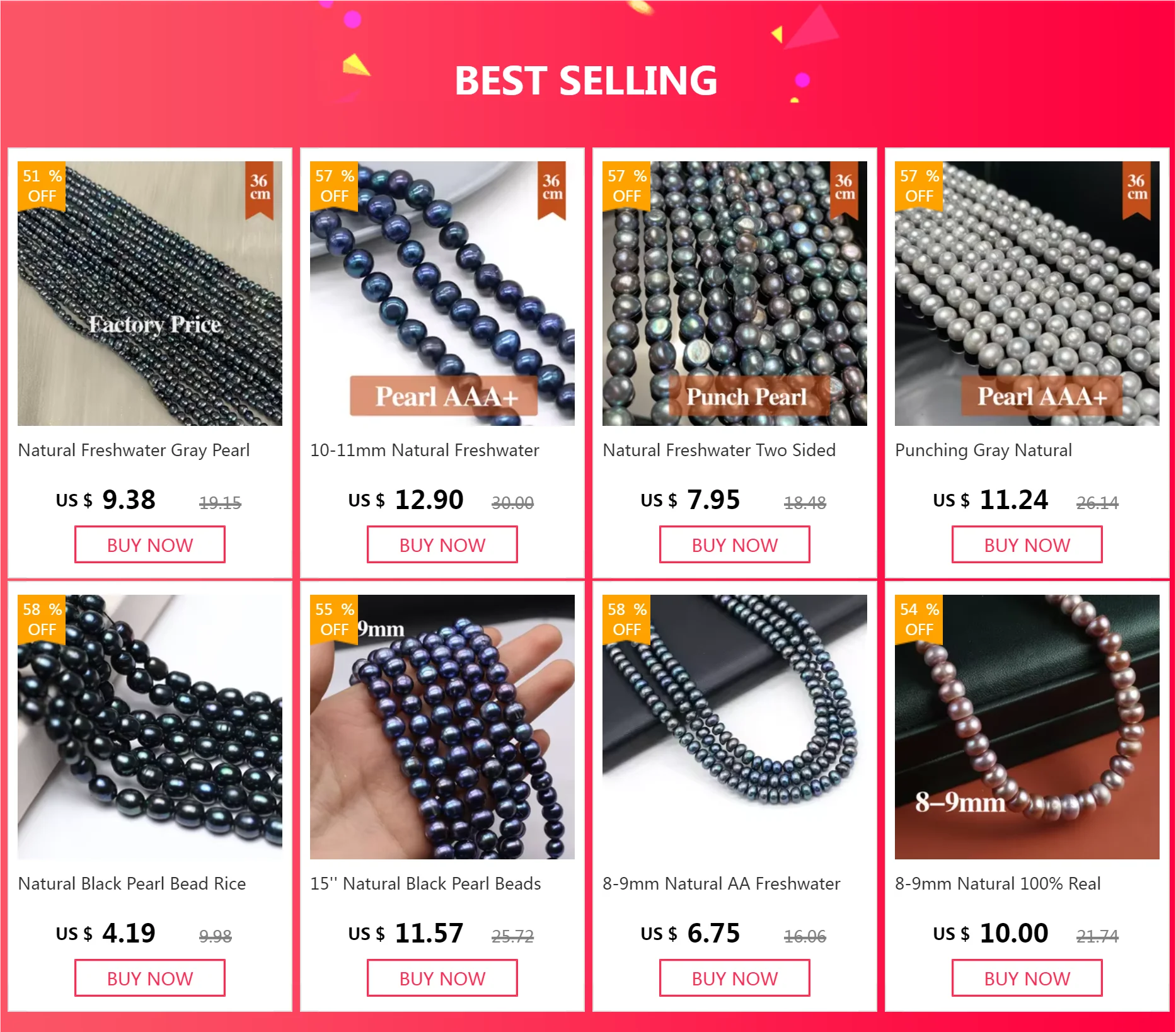 Natürliche schwarze Perlenperle in Reisform, lose Distanzperlen für die Herstellung von Schmuck, DIY-Armband, Halskette, Zubehör, 3–9 mm – Detail 1