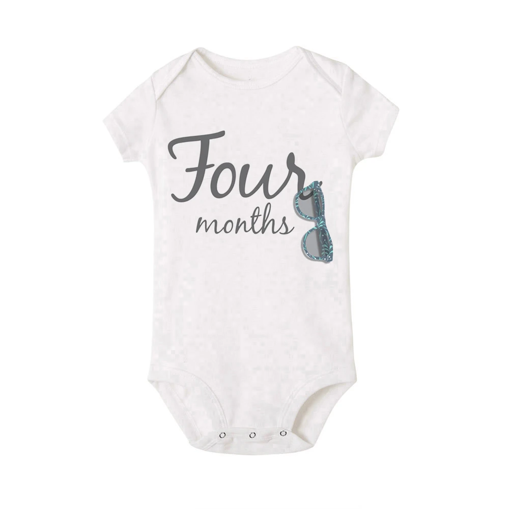 Watch Me Grow Monthly Milestone Baby Bodysuit 1-12 Month Newborn Romper Photography Prop Outfit Cute Clothes Infant Shower Gift