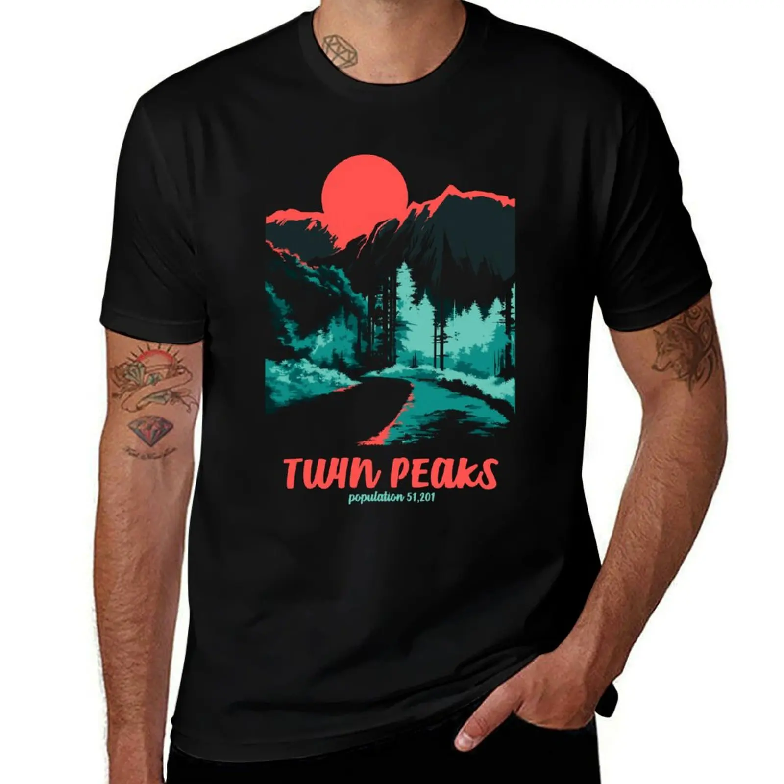 Twin Peaks Classic National Parks Tonal Welcome Poster T-Shirt Sport Basic Moisture Wicking Tee T-Shirt