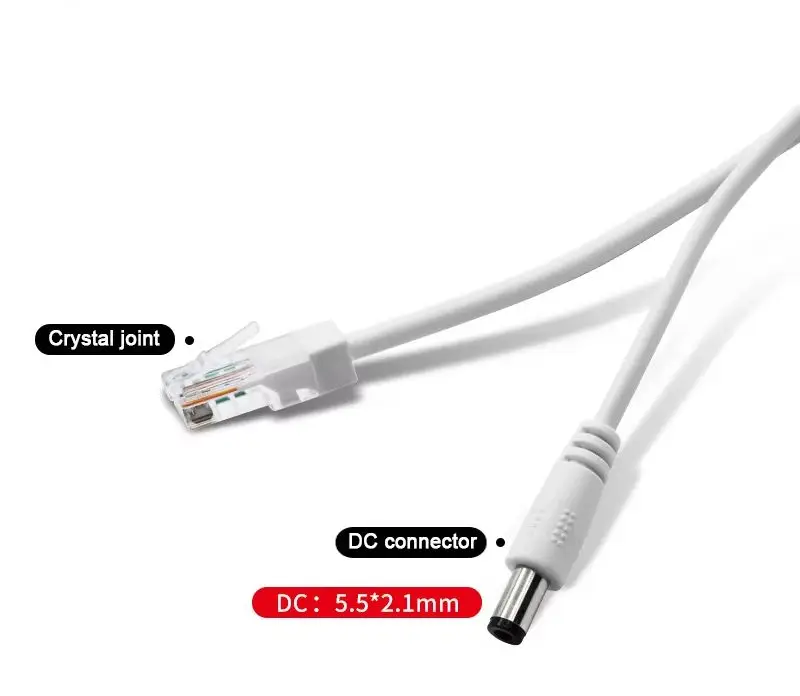 48V to 12V POE Spliter Waterproof With Video And Power Adapter Cable Supply Module Injector for IP Camera Extender