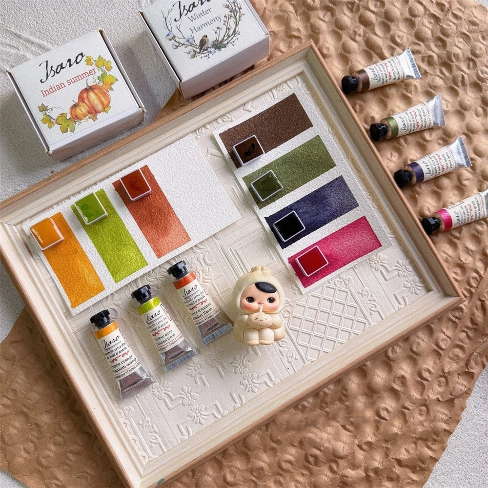 

Бельгия Isaro, новая осенне-зимняя/летняя акварельная краска, пробная упаковка 0,5/1/2 мл, портативная коробка для красок, студенческие товары для рукоделия