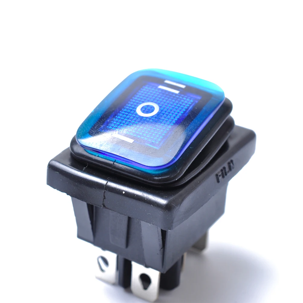 

Waterproof Rocker Switch Toggle Car Boat and Roll On- Round Latching Blue Light
