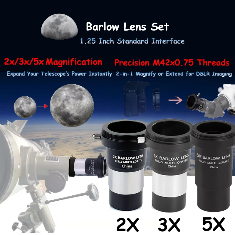 1.25“ Barlow Lens 2…