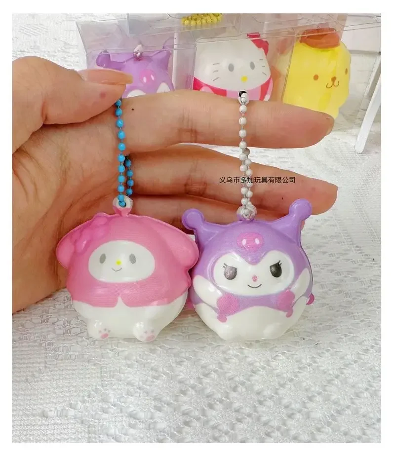 Sanrio Stress Reliever Knead Happy Creative Cartoon Stress Reliever Figure Release Toy Key Chain Pendant Kawaii Doll Girl Gifts