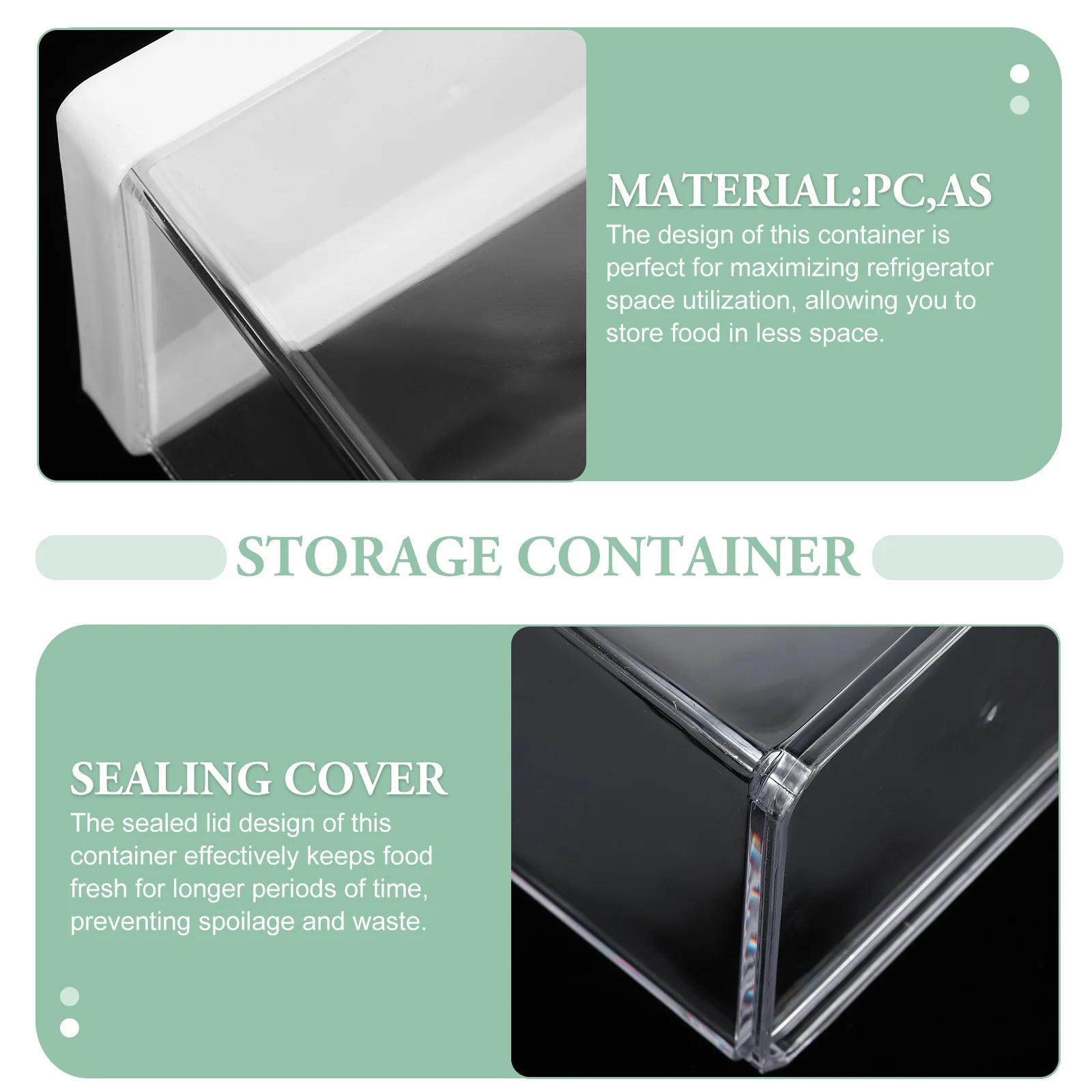 

Reusable Transparent Refrigerator Storage Container 900ml Airtight Food Organizer Fridge Storage Box to Keep Food Fresh