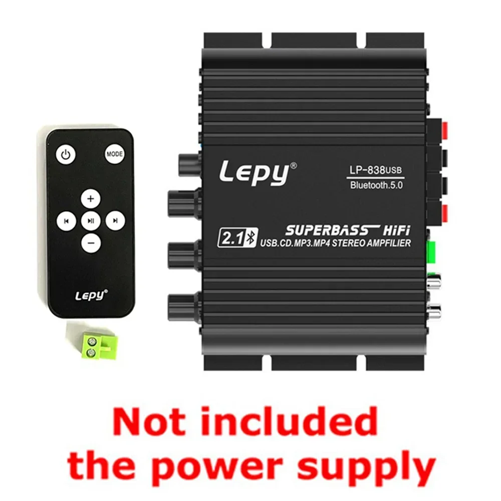Amplificador Bluetooth 5.0 LEPY LP-838USB 2.1 de 3 Canais com