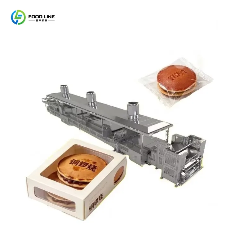 Maßgeschneiderte Automatische Kuchenproduktionslinie für Bio-Gekochte Mochi Rote-Bohnen-Paste Kuchenbackausrüstung