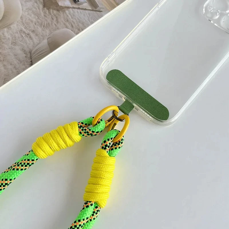 INS color Mobile Phone Lanyard Hanging Decoration Can Be Carried Twist Rope Anti-loss Pendant Fashion Strong Wrist Short Straps