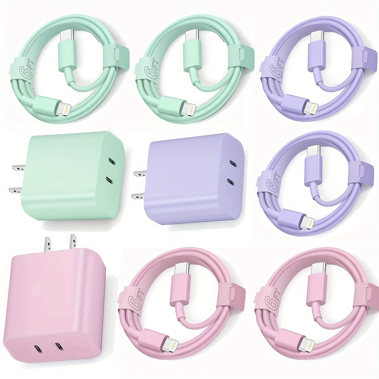 For iPhone 14 ChargerFast Charging,Dual PD20W USB-C Charger And 2 Type-C To Lightning Cables For IPhone 14/13/12/11/XS/XR/SE