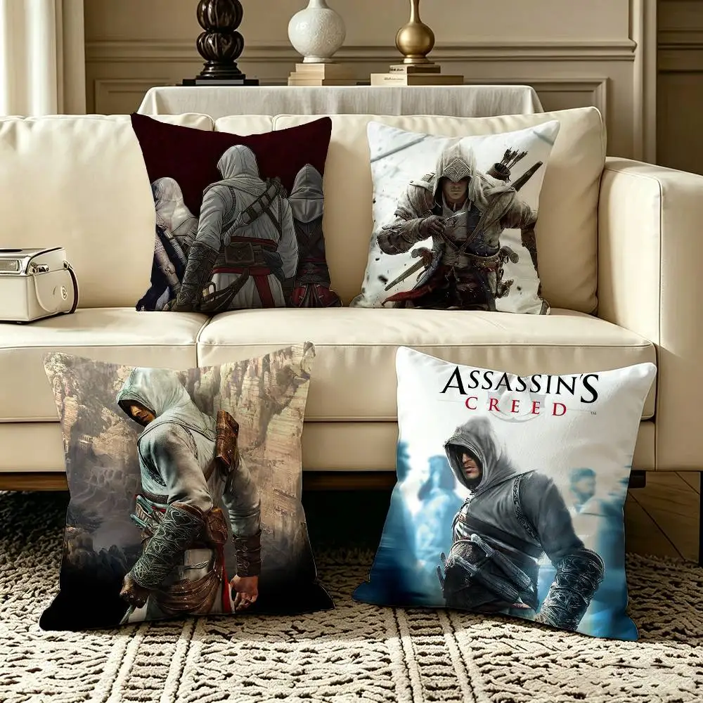 Game Assassins C-Creeds  Square Double-Sided printed Pillow Case Bedroom Bedside Pillow Sofa Cushion Cover