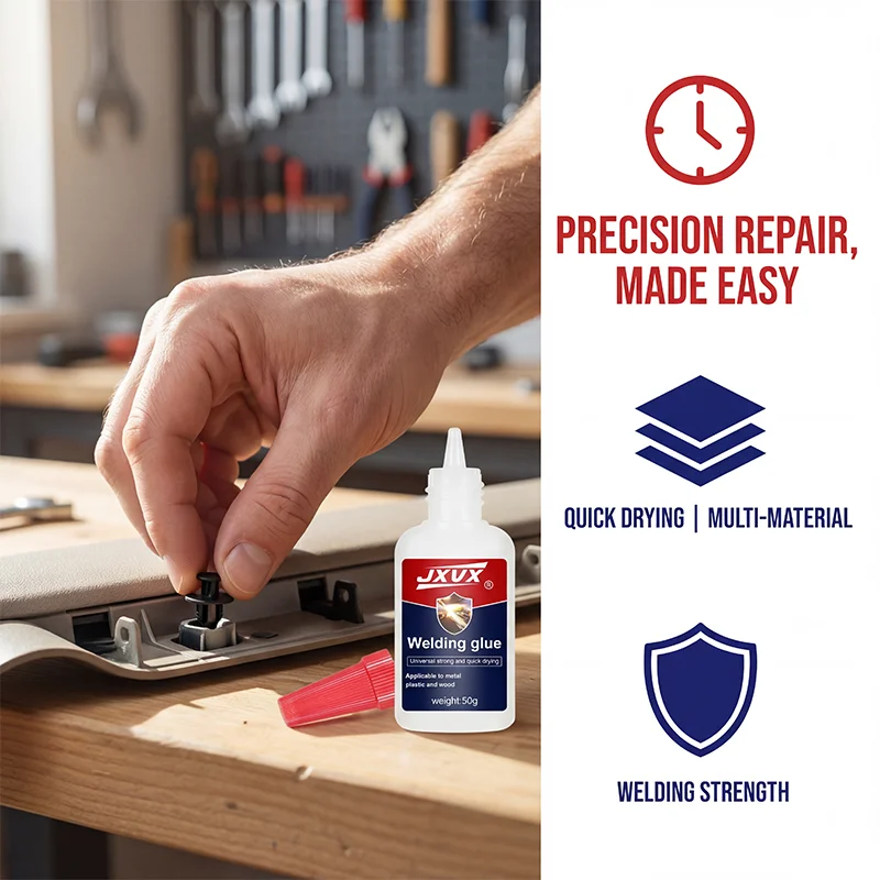 Ultra-Fast Drying Oil-Based Welding Glue, 50 G. Instant Super Adhesive Fast-Setting High Viscosity Waterproof Multi-Purpose Repair Glue