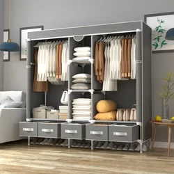 Clothing Cupboard Large-sized Moisture-proof and Dustproof Cloth Wardrobe Open Closets With 5 Bedroom Furniture 185cm Cabinets