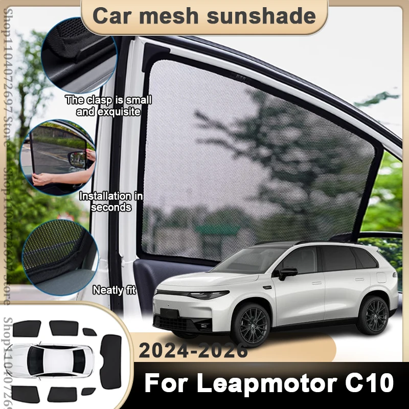 

Магнитный автомобильный солнцезащитный козырек для Leapmotor C10 2024 2025 2026 Защитный козырек на лобовое стекло Передняя сторона Конфиденциальность Автомобильные аксессуары