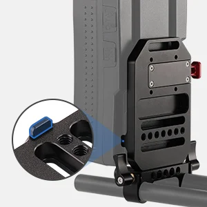 NEEWER V-Mount-Batterieplatte mit zwei 15-mm-Stabklemmen, passend für Kamera-Rig-Käfig mit 15-mm-Schienenstangen-Stützsystem für SmallRig – Detail 4