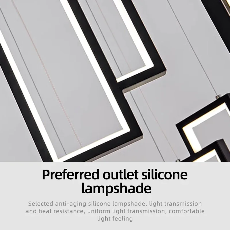 Pendant Light Lustre Modern Stairs High Ceiling Led Silicone Ceiling Hanging Lamp Black Led Nordic Staircase Chandelier Villa