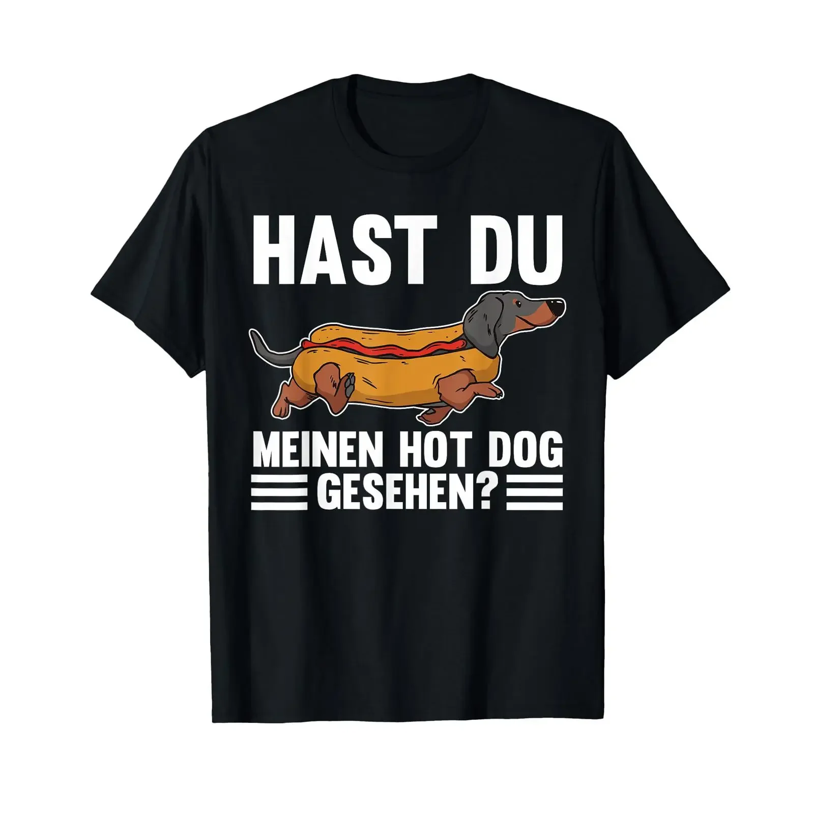 Hot Dog Hotdog Dachshund T Shirt black vintage Washed Stretched designer clothes Stylish Breathable Top For Everyday Wear homme