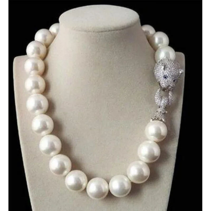 

Beautiful Huge Genuine 16mm White 14mm bla South Sea Shell Pearl Nelace jewelry 45cm