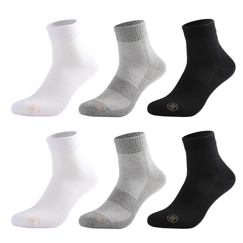 6Pair Men\'s Socks Summer Mesh Soft Cotton Blend Socks Athletic Sport Gym Casual Socks Breathable Fashion Comfortable Male Sock