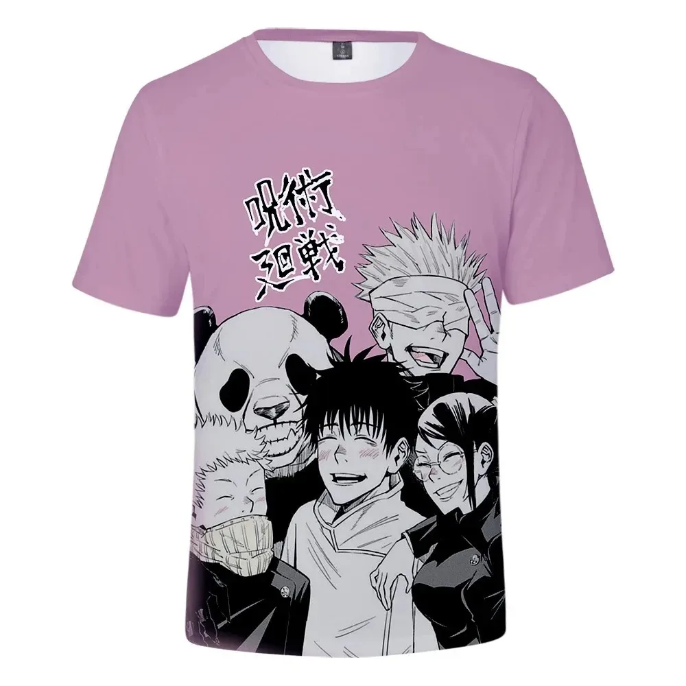 Letnie ubrania dla dzieci japońskie anime Jujutsu Kaisen Gojo chłopięce t-shirty ponadgabarytowe Harajuku Casual dzieci dorośli sportowe Streetwear topy