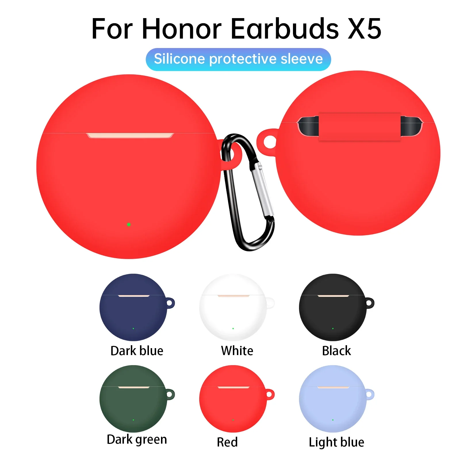 Para Honor Earbuds X5 funda de silicona para auriculares X5 funda protectora a prueba de golpes con gancho