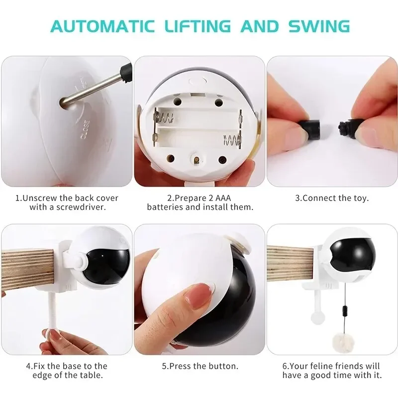 كرة لعبة القط بالحركة الإلكترونية ، رفرفة كهربائية ، لغز تفاعلي دوار ، حيوان أليف ذكي ، كرة رفع يويو