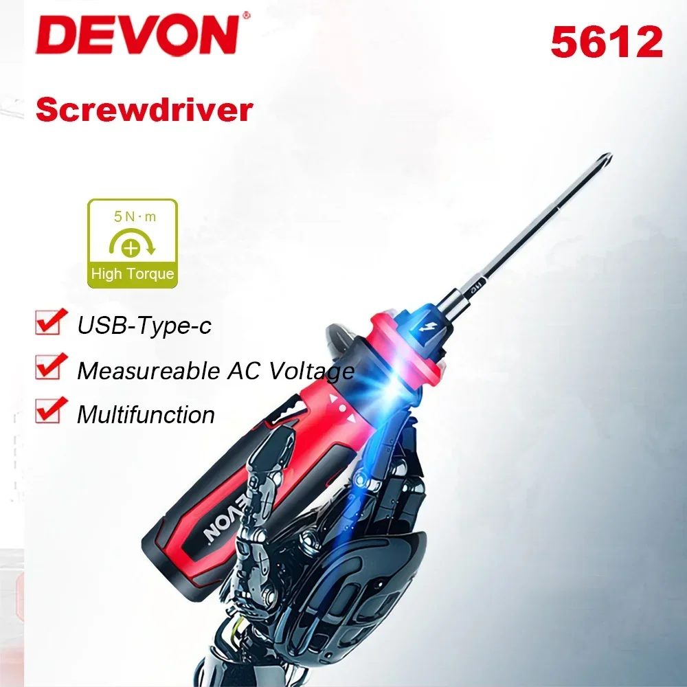 

Devon Mini Handheld Cordless Electric Screwdriver 5612 USB Charger Mulitifunctional for Furniture Appliances Electronics Repair