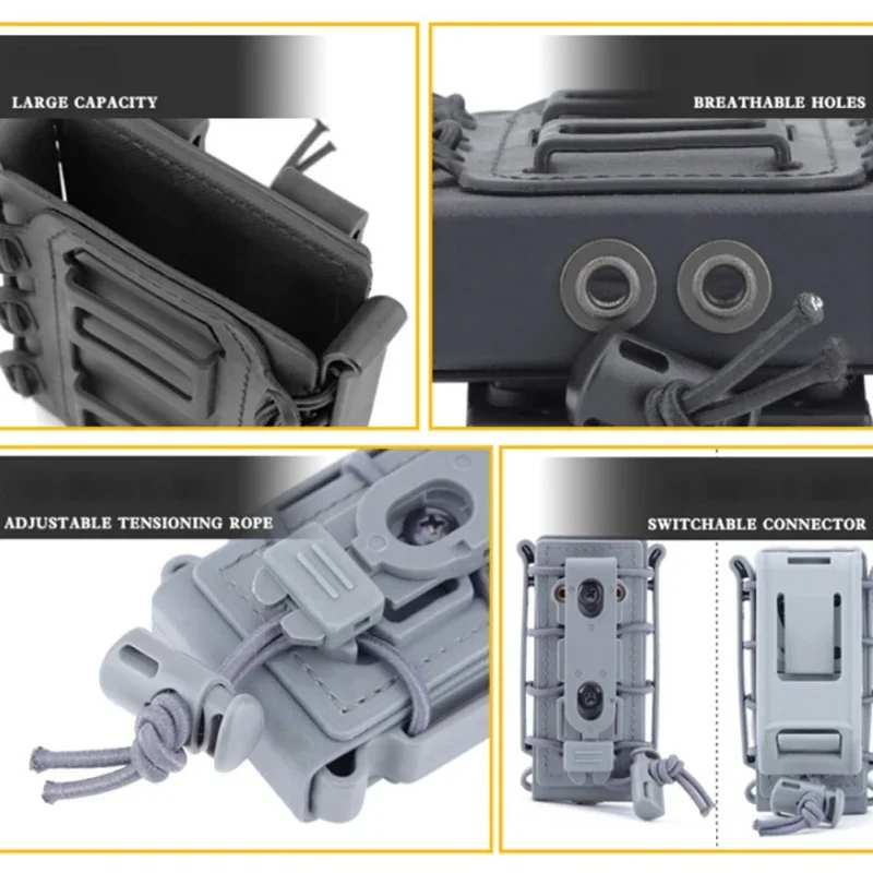 Portacartuchos MOLLE 9mm – Bolsa táctica para cinturón de caza - imagen 4