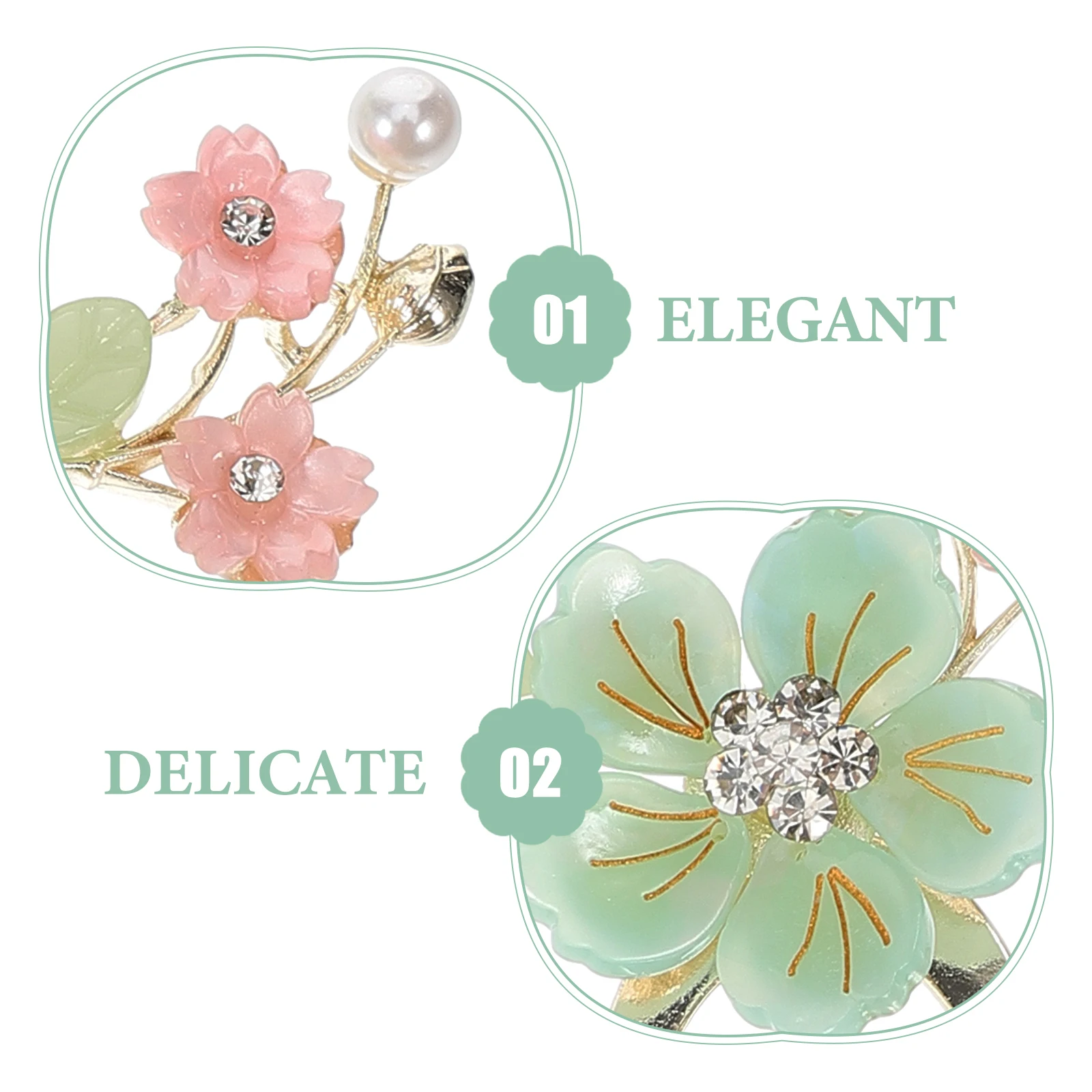 

Elegant Green Glazed Flower Hair Chopsticks Tassel Hairpin for Women Long Hair Bun Accessories Retro Hanfu Hairstyle Dangle