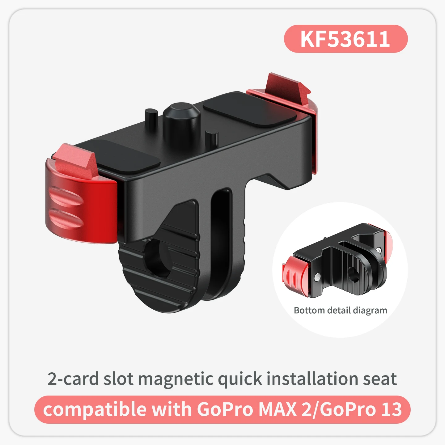 Neue Dual Lock Magnetische Quick Release Basis Action Kamera Stativ Halter 1/4 Anti Umkehr Halterung für GoPro MAX 2 für Go Pro Hero 13 – Detail 11