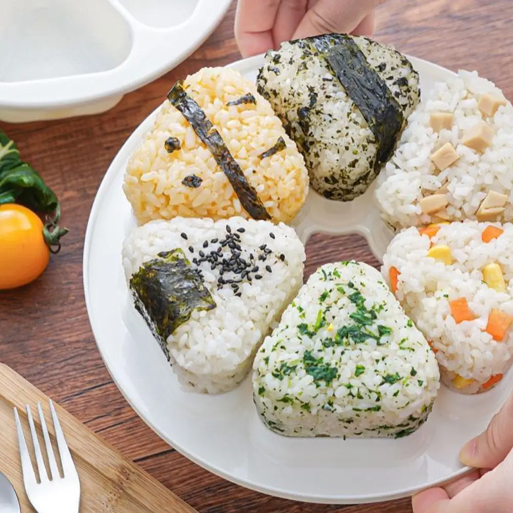 Triangular Rice Ball Bento Box Japanese Sushi Grinder Six In One To Make Nori Rice Making Tools Mold Lunch Box Accessories