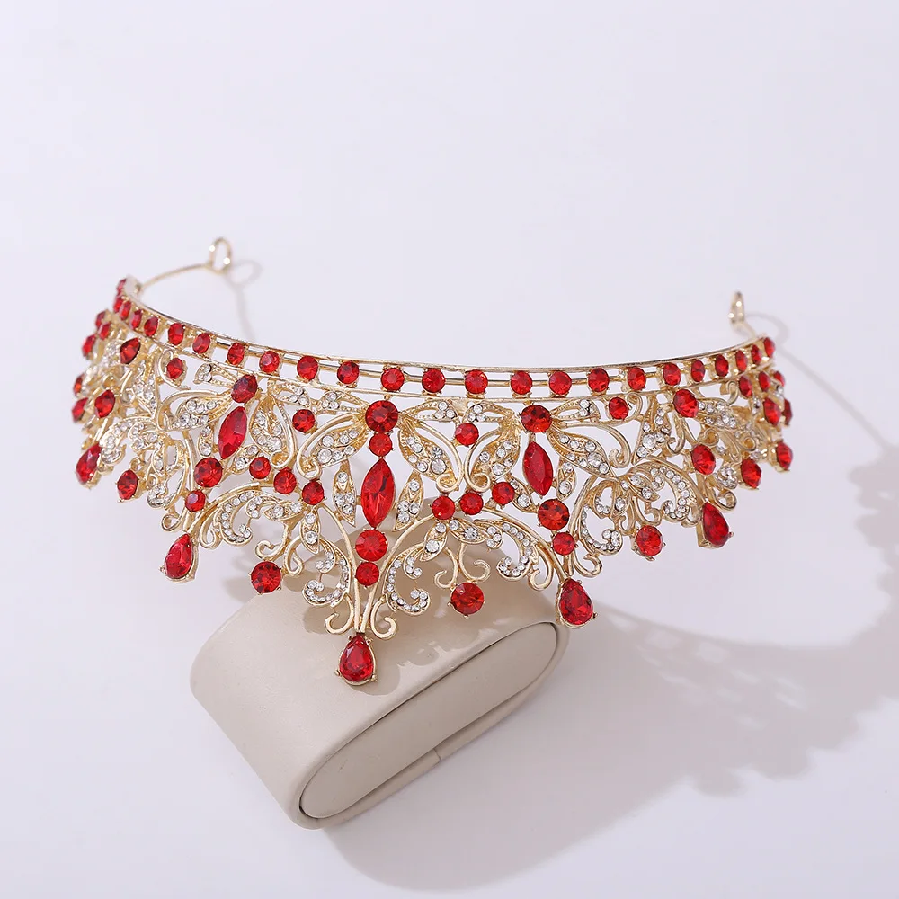 Luxury Floral Crystal Wedding Crowns Cubic Zirconia Tiaras Handmade CZ Bridal Headdress Diadems Birthday Party Hair Accessories