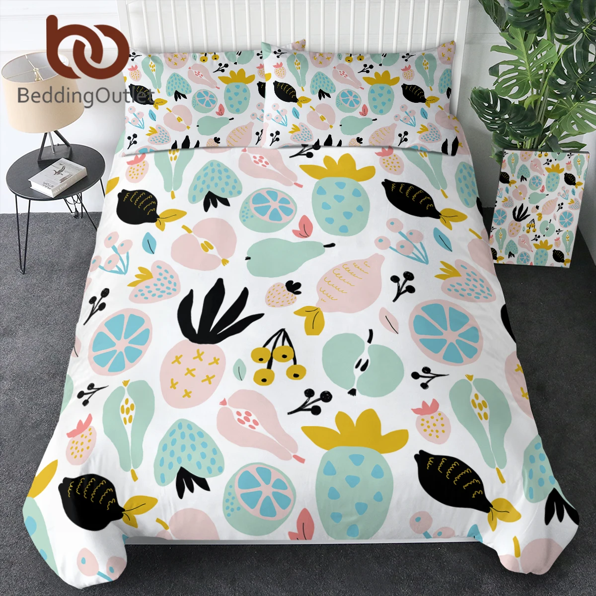 BeddingOutlet Bedding Set Fruits Pears Duvet Cover Bedroom Kids Bed Cover Set King Comfortable