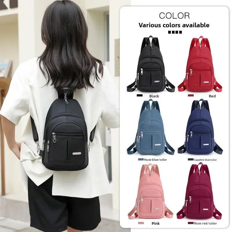 

2025 New Multi-functional Messenger Bag, Backpack, Women's Bag, Versatile Nylon, Lightweight, Men's and Women's Chest Bag