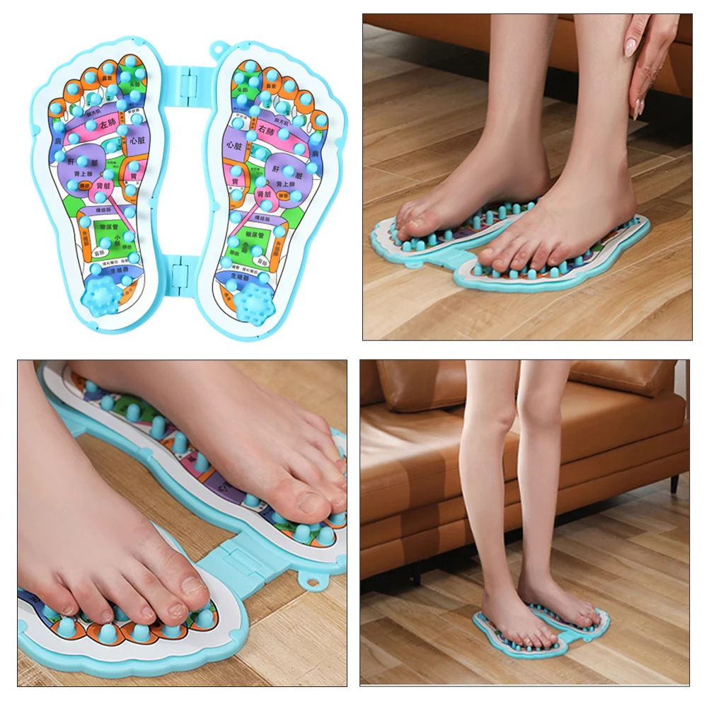 

Foot Massage Mat Acupressure Plate Relieves Fatigue Stress Blood Circulation Muscle Pains Calf Tool Non Slip Back Foldable