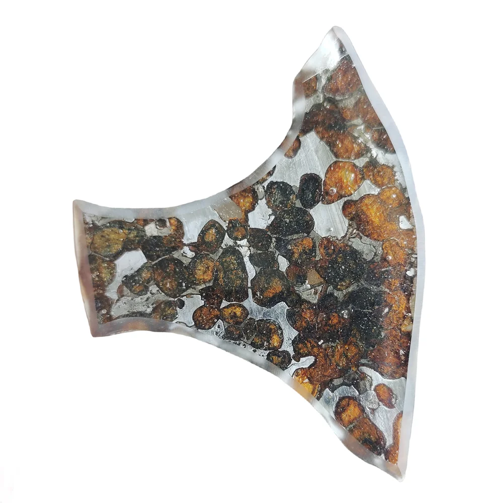 23.7g SERICHO Pallasite Olive Meteorite Slices Natural Meteorite Material Sliced Collection - From Kenya - QA263