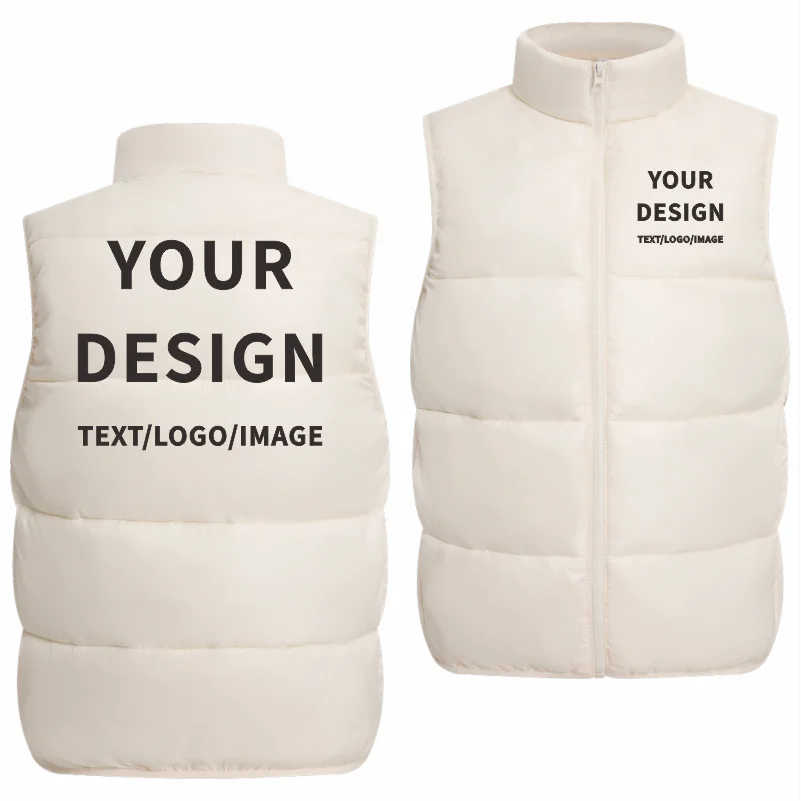 Winter Velvet Warm Down Vest Custom Design Fashionable Solid Color Down Vest Printing Logo Team Vest Print Personalized Brand