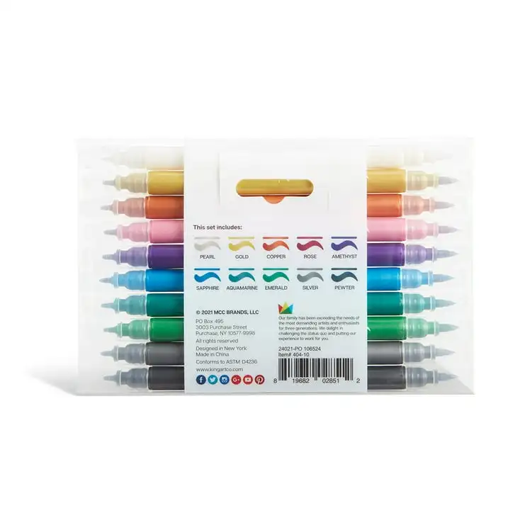 Penne metalliche a doppia punta KINGART 10pc