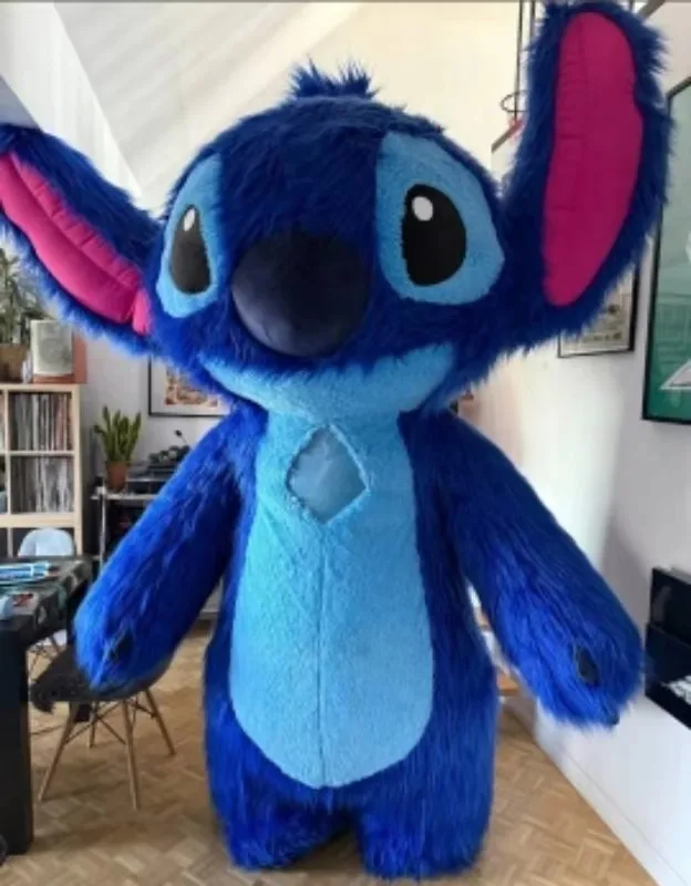 Blaues Lilo & Stitch Aufblasbares Kostüm Maskottchen 2m 2,6m Aufblasbarer Panda & Eisbär Anzug für Halloween-Gehaufführungen