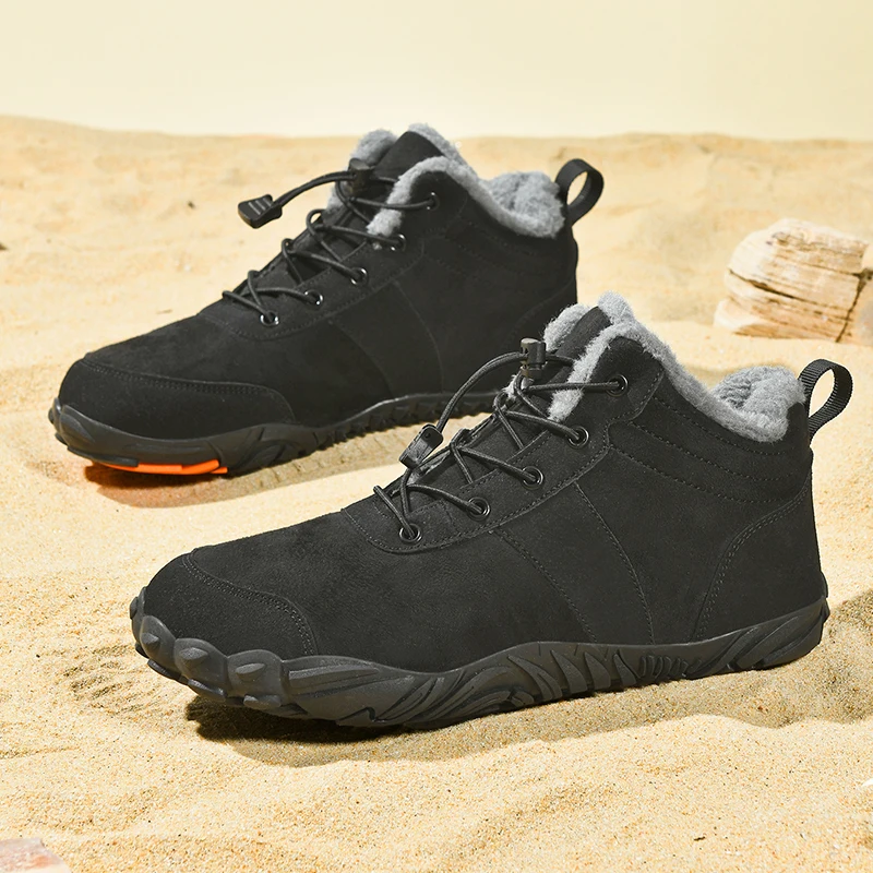 新しい男性女性防水冬ハイキングシューズ裸足スノーブーツ暖かい毛皮裏地ユニセックスウォーキングシューズ屋外登山スニーカー